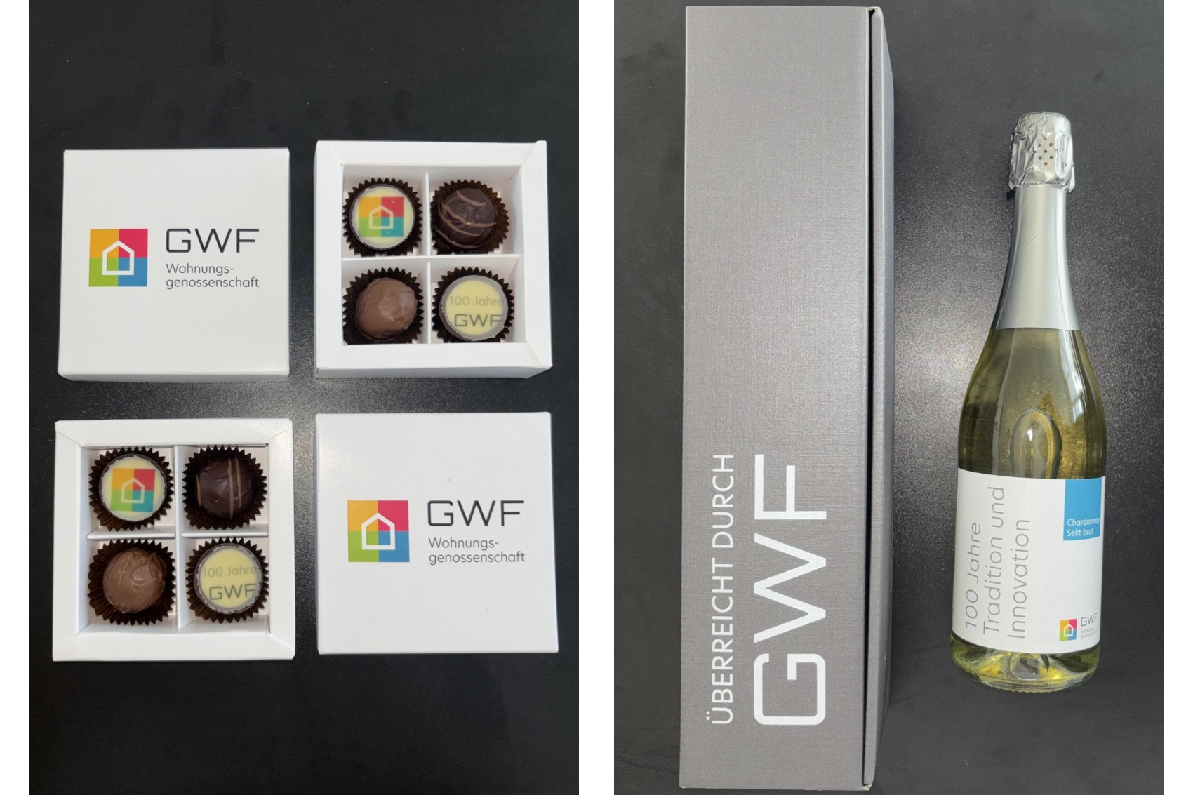 Pralinen und Sekt 100 Jahre